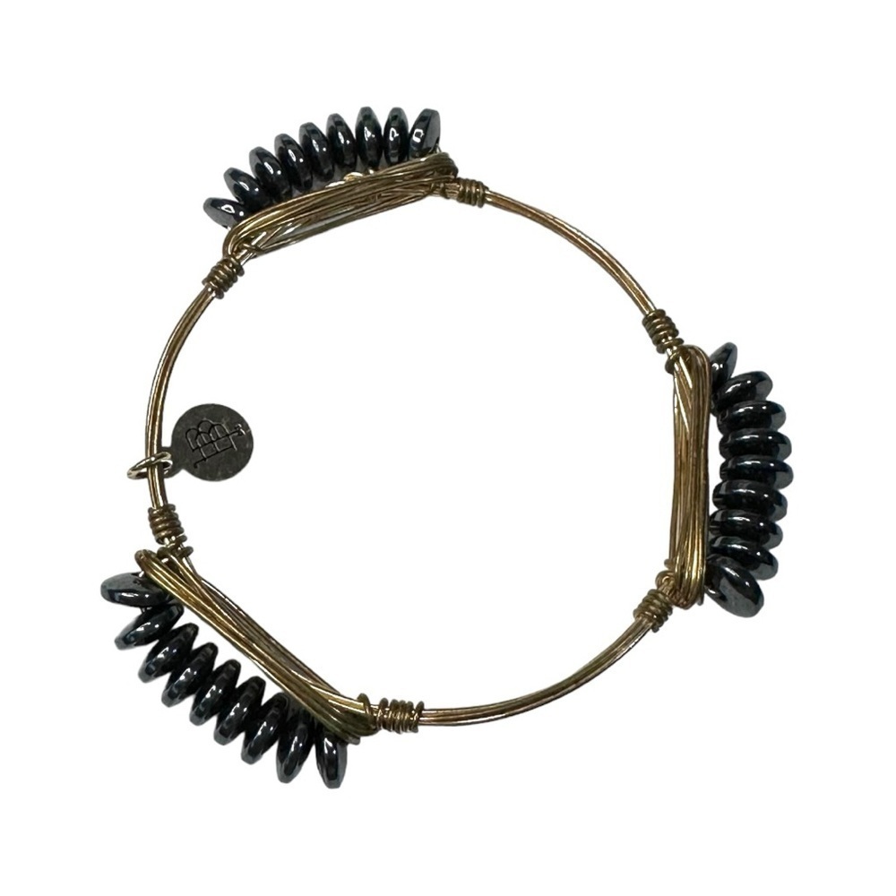 Bourbon & Boweties Metallic Beaded Stone Bracelet